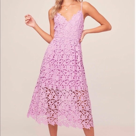 Astr Dresses & Skirts - ASTR Lace A-Line Midi Dress in Light Orchid